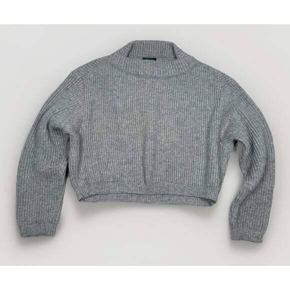 VTG Marithe Francois Girbaud x Maillaparty Cropped Wool Sweater Size Small Gray - Picture 1 of 10